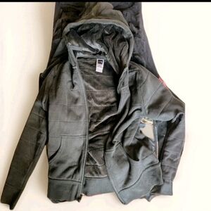 The North Face Quilted Fleece Lined Full Zip Hoodie Sweatshirt Women's M